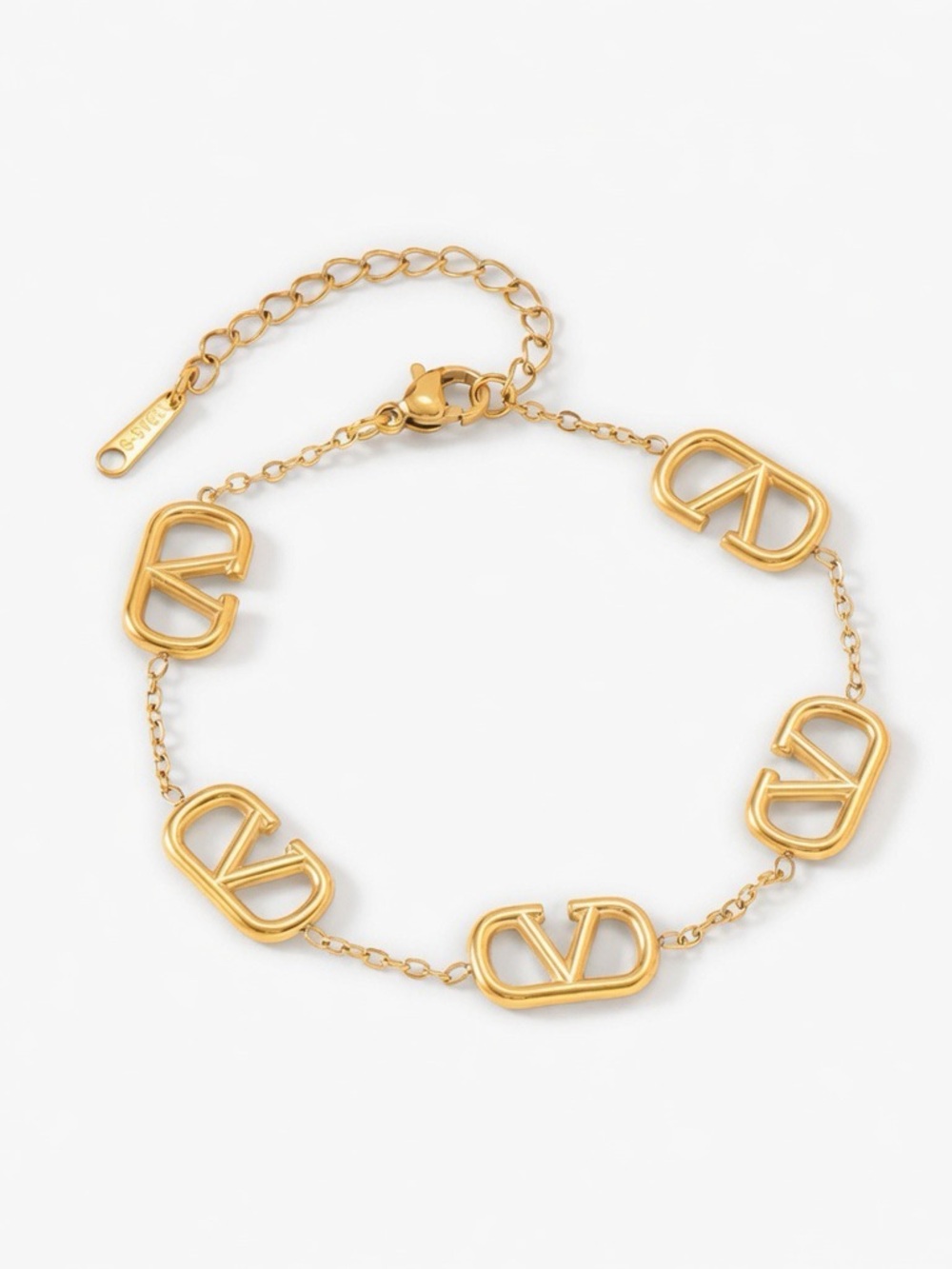 Fashion Jewelry Gold VLogo
Link Bracelet  with Chain